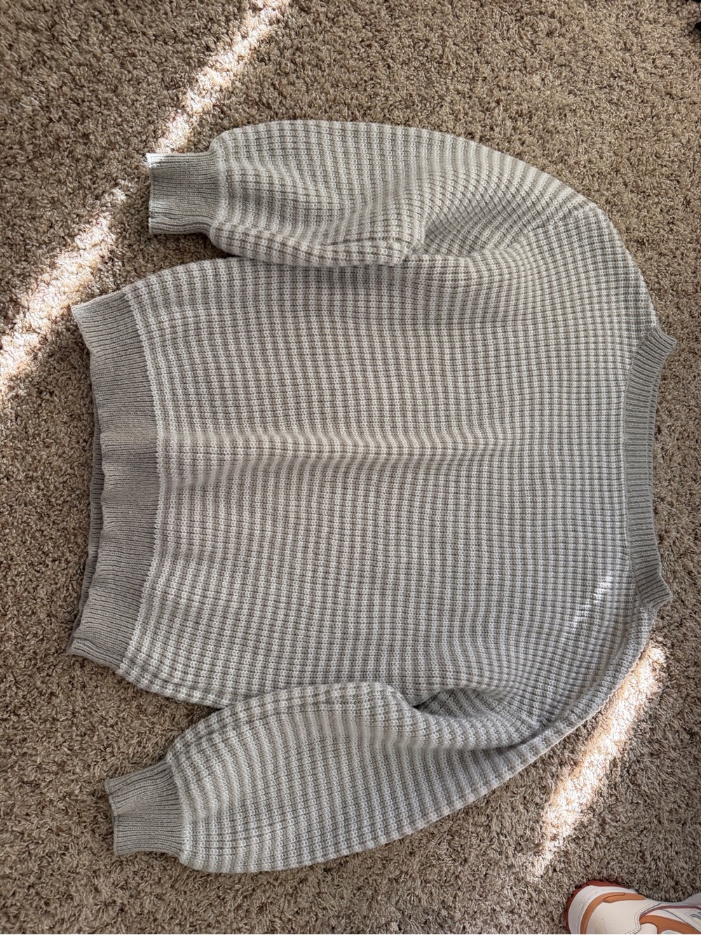 Women’s Cream Waffle-Knit Sweater